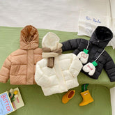 Winter Kids Parkas Korean Style Girls Fur Coat Hooide Boys-Veeddydropshipping